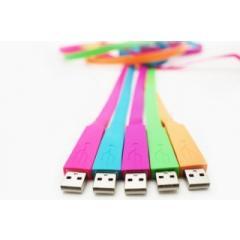 Flat sync & charge micro usb cable - pink